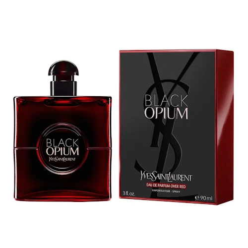 Black Opium Over Red by Yves Saint Laurent 3 oz Eau de Parfum perfume bottle and box