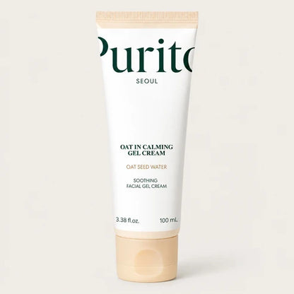 PURITO Oat-In Calming Gel Cream 100mL – Soothing Hydrating Gel Moisturizer with 77% Oat Seed Water, Panthenol &amp; Squalane | Lightweight Korean Skincare for Sensitive Skin