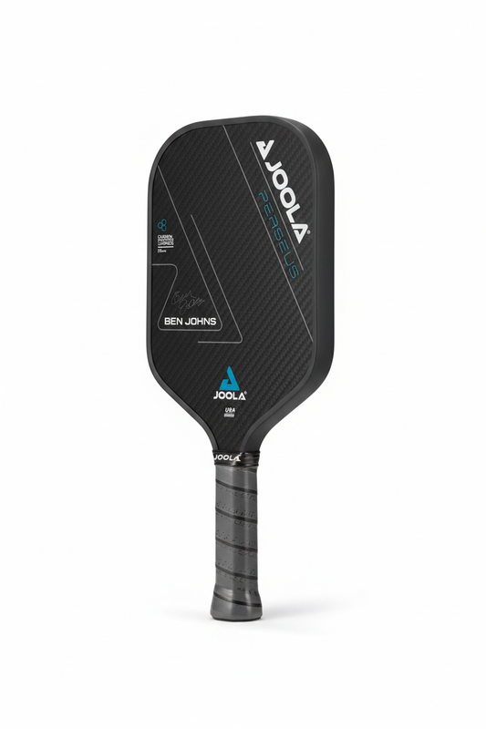 JOOLA Ben Johns Perseus Pro IV black pickleball paddle on a clean white studio background