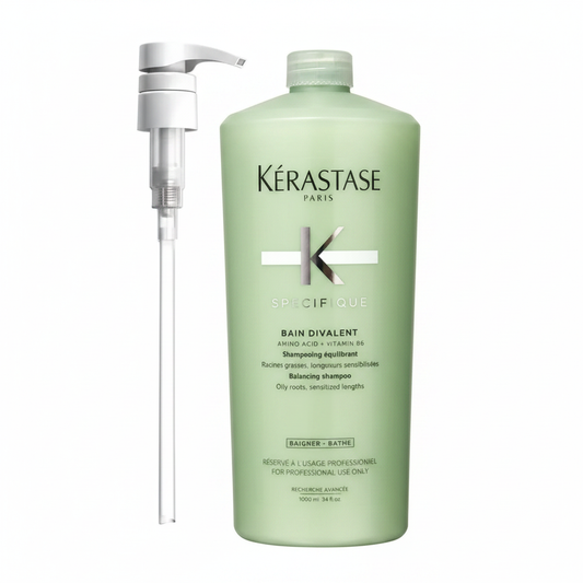 Kerastase Specifique Bain Divalent Balancing Shampoo 1000ml / 34oz with Pump for Oily Roots & Sensitized Lengths